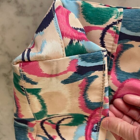 COACH Ikat Scribble Tote Double Handle Bag Blue Pink - Picture 10 of 15